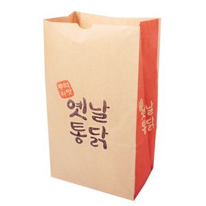 옛날통닭 각대봉투(대) 100장-치킨포장봉투 크라프트