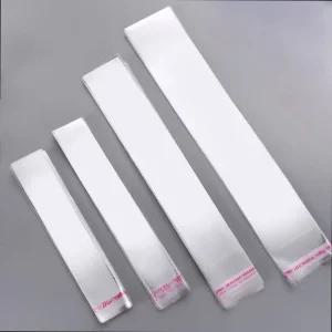 긴비닐봉투 10x52+4cm 100장 접착식 opp 롱비닐 봉투