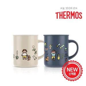 써모스X제로퍼제로 진공단열 반전 머그컵 JDG-350KC / 350ml / 보온 보냉 스텐머그