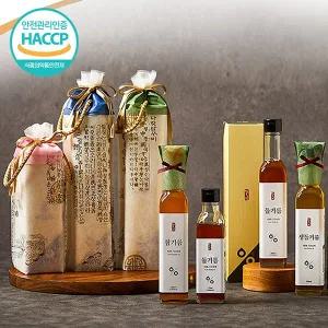 [웰굿]국산 저온압착 참기름 단품 선물세트 2호(250ml)(+한지포장,손잡이)