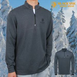 [블랙야크] 겨울 기모 긴팔 반집업 스판 티셔츠 BKJ-1008