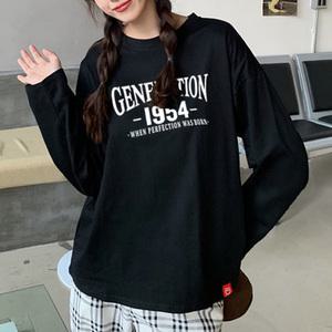 [신상/오버핏] 남여공용 FW 오버핏 프린팅 긴팔티셔츠 박스티 빅사이즈 루즈핏 긴팔티셔츠 LT-09