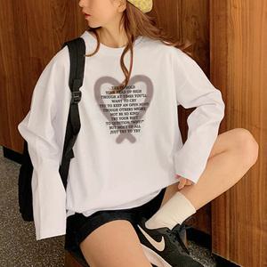 [신상/오버핏] 남여공용 FW 오버핏 프린팅 긴팔티셔츠 박스티 빅사이즈 루즈핏 긴팔티셔츠 LT-05