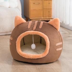 고양이 집 숨숨집 겨울 귀여운 고양이 집 동굴 쿠션 컴포트 개 둥지 바구니 텐트 따뜻한 반폐쇄 패드 애완