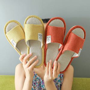 실내용슬리퍼 사무실 거실화 슬리퍼 린넨 실내화  층간소음방지 욕실화 거실