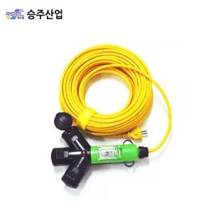 승주산업 산업용연장선 방우형 3WAY 콘센트 2.5SQx3C 10M ELB차단기내장형 작업선 리드선 연장선 전기선