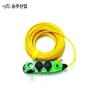 승주산업 산업용연장선 일자방우형 3구 콘센트 2.5SQx3C 30M 작업선 리드선 연장선 전기선