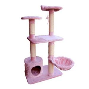 고양이 5단 멀티 준대형 핑크 캣타워 캣하우스 놀이터 (WD88869)