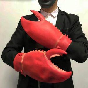 랍스터 장갑 꽃게 손 코스프레 소품 집게발 라텍스 재미 있은 장갑 공연 분장 연극소품