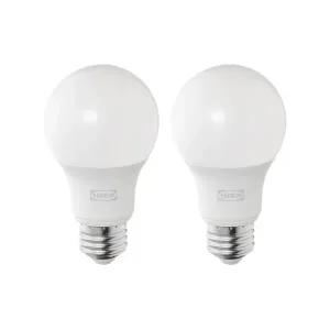 이케아 SOLHETTA 솔헤타 LED 전구 E26 470루멘 2개 한세트 구형 오팔 화이트/조명