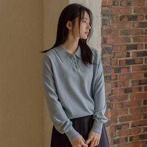 보들한 비스코스 반오픈 카라니트