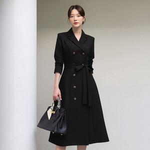 [시크라인] (~XXL까지) 베인다 더블버튼 투웨이 포멀 원피스 봄 가을 코트 오피스룩 하객룩 모임룩 미시룩 빅사이즈