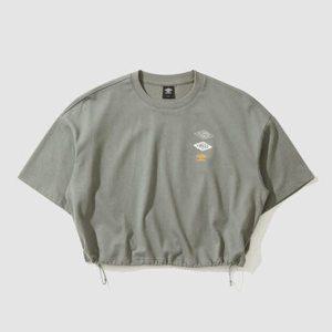 [엄브로]반팔티 JQS UP122CRS36-GKA 우먼스 세미크롭 루즈핏 반팔 티셔츠 / GKA