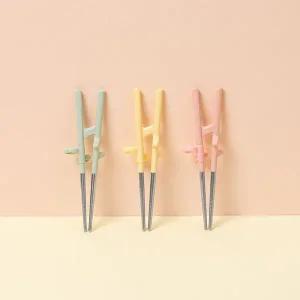 [보리보리/에디슨]에디슨 스텐 젓가락 2단계 오른손 스테인리스 유아 교정젓가락 어린이젓가락
