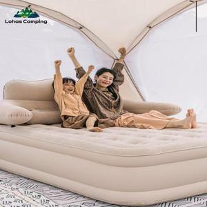 Lohascamping 캠핑 에어 베드 등받이 포함 전기 매트 자동 팽창식 쿠션 침대 캠핑에어침대에어매트리스텐트