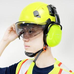 고글이 있는 CE 건설 안전 헬멧 바이저 귀마개 SNR=30dB ABS 하드 모자 ANSI 산업용 작업 머리 보호 구조