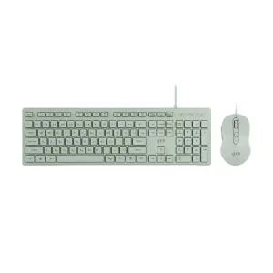 지클릭커 OFFICE PRO GMK-300 그린 인체공학 저소음 키보드 마우스 유선세트 멀티미어키 높낮이조절 부드러