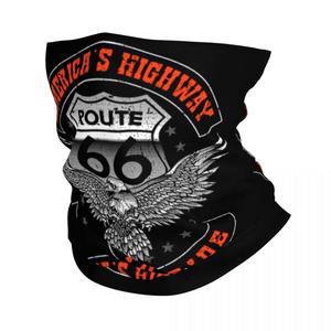 Custom Ride The Route 66 Bandana Neck Warmer 겨울 스키 하이킹 스카프 오토바이 크루즈 America Highway