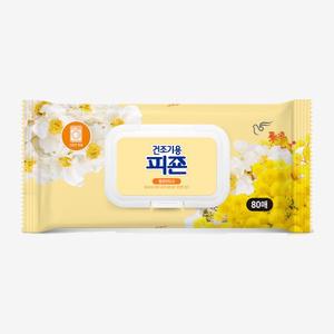피죤 건조기시트 건조기용 섬유유연제 드라이시트 시트지 에어드레서 옐로미모사 80매 1개
