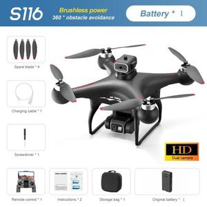 S116 rc 드론 쿼드콥터 고화질 ESC 항공 사진 듀얼 카메라 광학 흐름 벨트 장애물 회피 White HD D... 1개