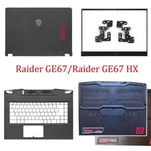 MSI Raider GE67 HX 12UH 12UGS 용 로고가 있는 블랙 노트북 상단 커버 베젤 팜레스트 하단 케이스 힌지 MS
