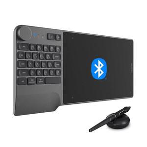 키보드 다이얼 5 맞춤형 익스프레스 키 배터리 프리 펜, 8.9x5.6인치 Windows, Mac, Android와 함께 작동하는 무선 드로잉 태블릿 HUION 인스피로이 KD200 블루투스 그래픽