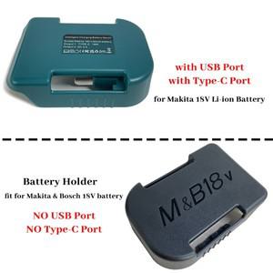 Makita 배터리 용 Type-C가있는 USB가있는 18V 홀더 BL1840 충전기 어댑터 고속