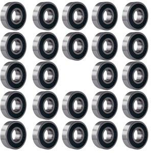 톤엠피 24 PCS 608-2RS 볼 베어링 - 가구 휠, 스케이트보드, 인라인 스케이트, 스쿠터, 롤러 블레이드 스케이트용 이중 고무 밀폐 미니어처 딥 홈 베어링(8 x 22 7mm)