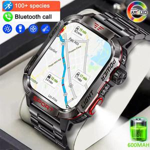 2025 Xiaomi 야외 군사 Smartwatch 남자 GPS 트랙 블루투스 통화 600Mah 배터리 나침반 LED 조명 남자 Smar