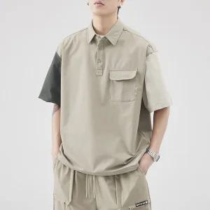 남성 깔끔한 카라 반팔티 여름 풀오버 바람막이 세트 루즈핏 반팔 베이직바지 인기2