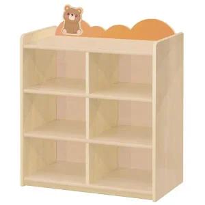 자작나무사물함/6인용/원목선반/곰돌이/구름