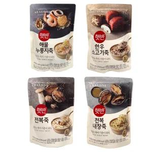 CJ제일제당 햇반죽 420g (해물누룽지죽,한우소고기죽,전복죽,전복내장죽) [5개] 묶음