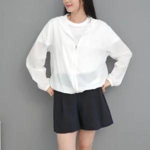 여성 간절기 바람막이 후드 경량 아노락 자켓 밑단 스트링 여름 아우터 라이트핏