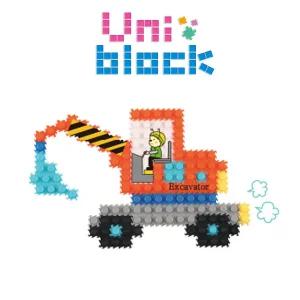 유니블럭 6000 탈것 만들기 포크레인 (UB018) 장난감 블록 조립 취미 용품 어린이 조립용 미니