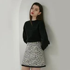 [하프클럽/에고이스트]아이보리 레오파드 미니 A라인 스커트 EN4OSK51