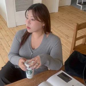[제작/빅사이즈]이블렛 루니텔 레이어드 골지 나시 니트 제이스타일