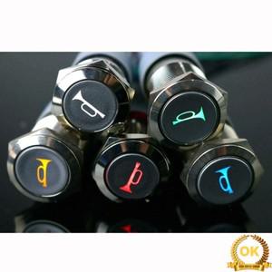 금속 알루미늄 스위치 자동차 보트 스피커 벨 경적 LED 순간 푸시 단추 16mm