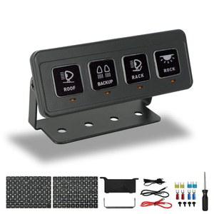 SUNPIE 무선 4 갱 스위치 패널, 회로 제어 릴레이 시스템 박스 자동 조광 패널 방수 다기능 오프로드 LED 라이트 포드 전자 트럭용 UTV