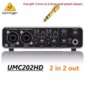 Behringer UMC204HD/UMC202HD/ UMC22 사운드 카드 오디오 인터페이스 녹음 독립 외부 Midi 라이브 방송