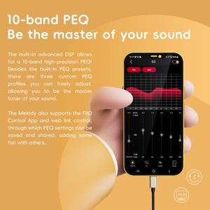 FiiO/Snowsky 멜로디 헤드폰 앰프 4.4mm3.5mm 포함된 휴대용 DAC DSD256 Android/iOS/Mac용 10밴드 PEQ