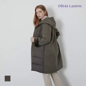 [올리비아로렌] 무스탕 패치 후드 코트_VOPEAYWA251