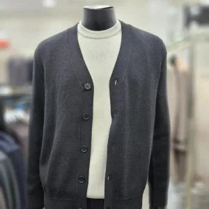 [지이크][24F/W] 블랙 캐시미어 실크 브렌디드 가디건 FJU8514