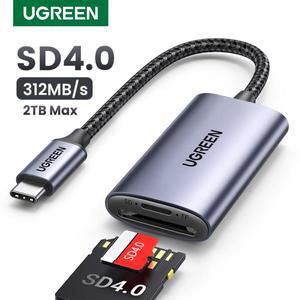 UGREEN 카드 리더기 SD4.0 312 메가바이트초 USB-C-SD MicroSD TF 메모리 어댑터(노트북 전화 Macbook Wind