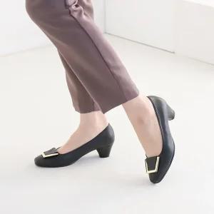 정장 중년 결혼식 골드장식 하객룩 펌프스 구두 5cm 여성 고급스러운