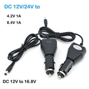 12V 24V 자동차 시가 라이터 전원 충전기 케이블 DC 4.2V 8.4V 16.8v 볼트 1000mA 18650 리튬 이온 LiPo 배