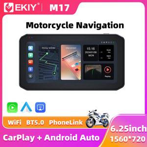 EKIY 무선 안드 6 모토 TPMS 화면 내비게이션 카플레이 휴대용 모니터 디스플레이 디지털 GPS 오토바이 오토 대시보드 25인치