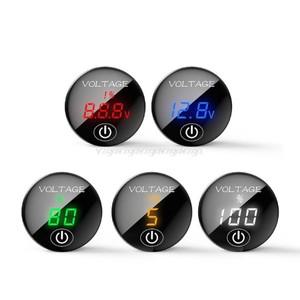 자동차 바이크 오토바이 DC 5V-48V LED 패널 디지털 전압계 배터리 용량 디스플레이 터치 온 오프 스위치 J