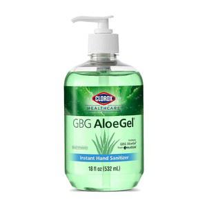 클로록스 헬스케어 GBG 알로에젤 손 소독제 젤, 블리치 프리 인스턴트 젤 펌프 디스펜서, 18온스