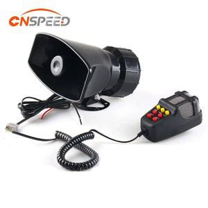 7가지 사운드 12V 100W 125dB 알람 경적 자동차 전자 경고 사이렌 오토바이 소방관 구급차 라우드스피커 (마이크 포함)