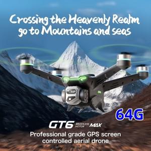 GT6 전문 드론 장거리 비행 배터리 쿼드콥터 4K HD Wifi 항공 촬영 장애물 회피